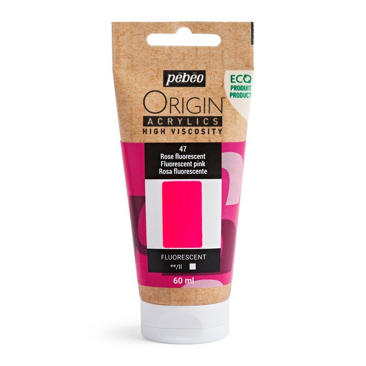 Pebeo ORIGIN Ακρυλικό χρώμα 60 ml | Διάφορες αποχρώσεις - Φωσφοριζέ Ροζ