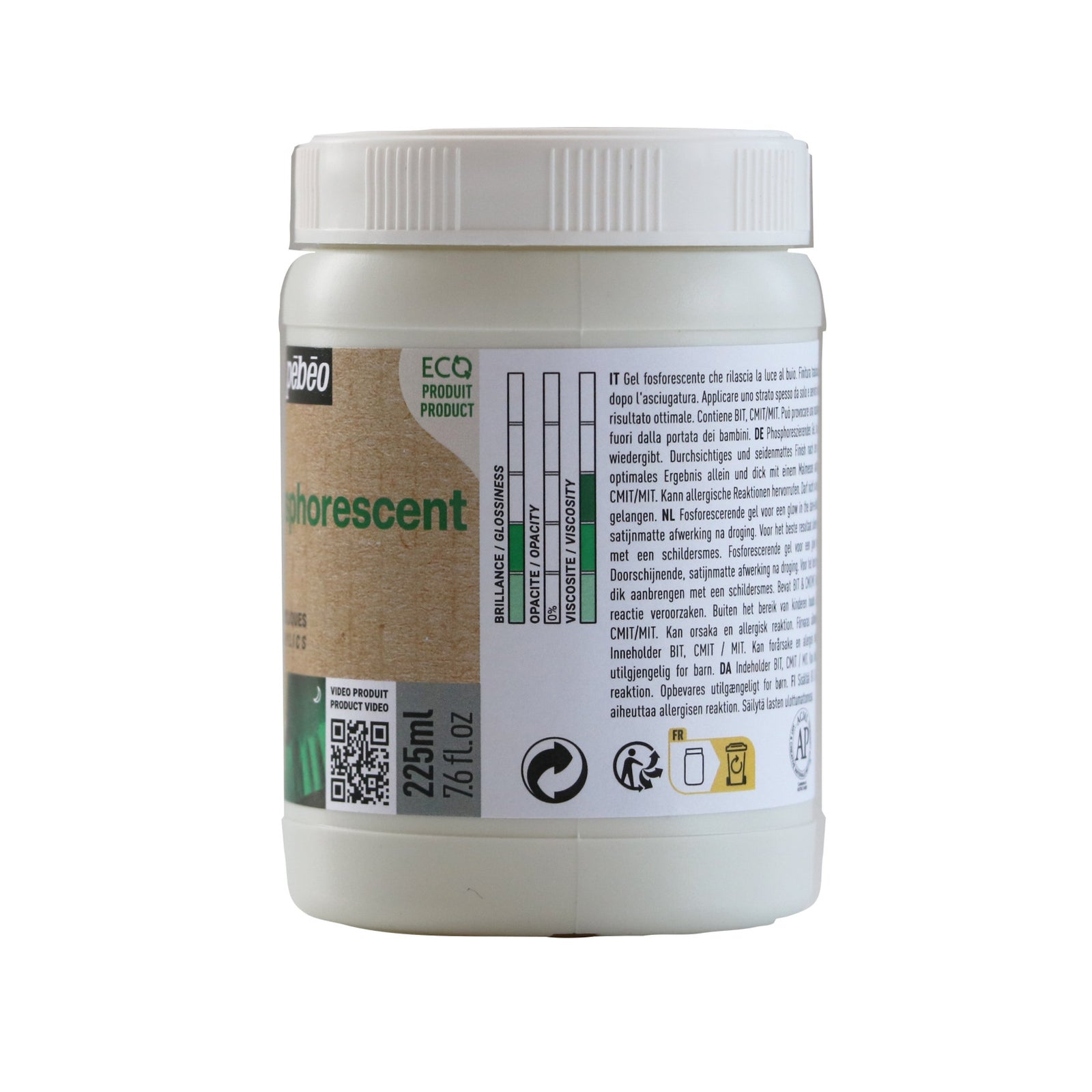 Pebeo Origin φωσφορίζον ακρυλικό τζελ 225 ml – πράσινο