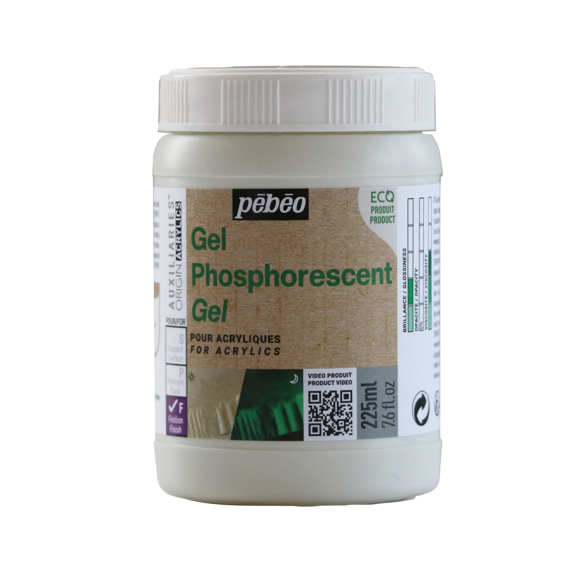 Pebeo Origin φωσφορίζον ακρυλικό τζελ 225 ml – πράσινο