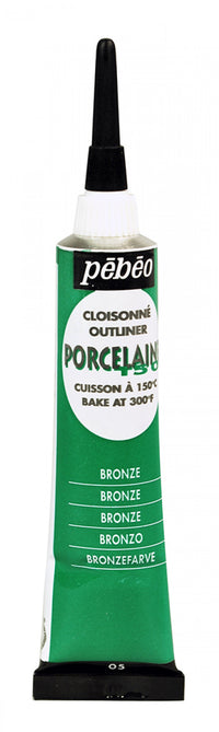 Pebeo Porcelaine 150 ανάγλυφο περίγραμμα πορσελάνης 20 ml – Μπρονζέ Πράσινο