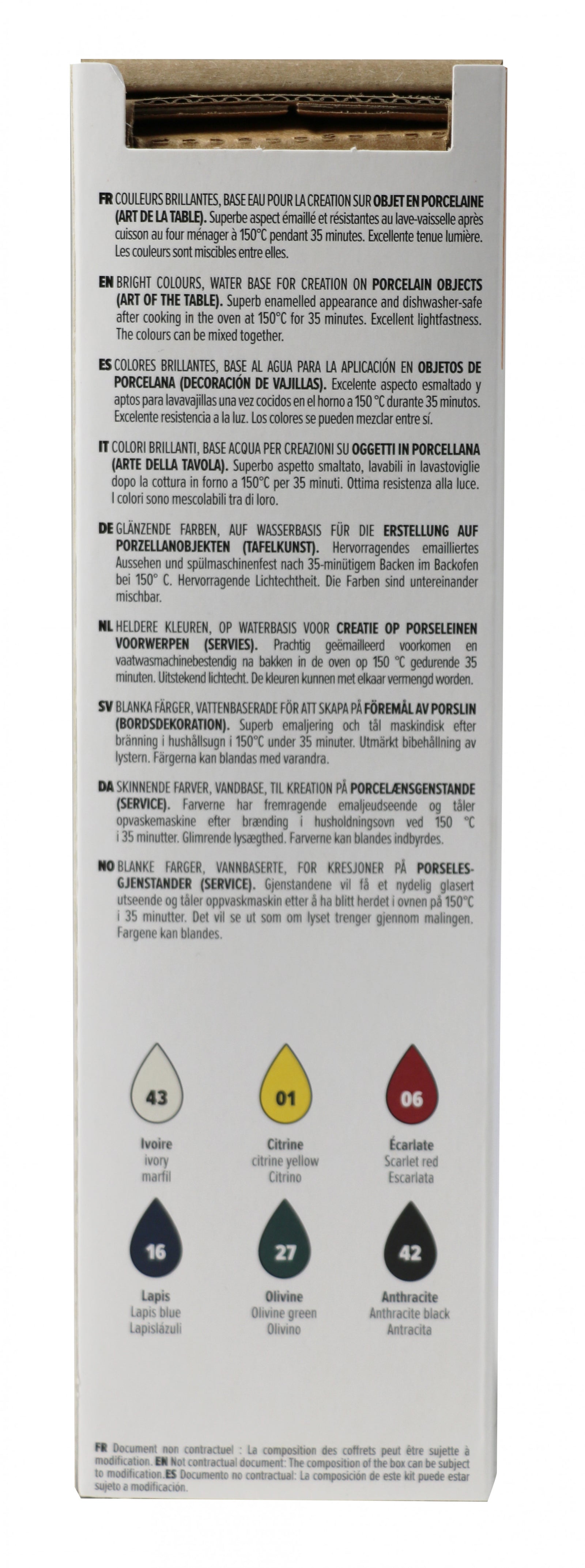 PEBEO Porcelaine 150 σετ χρωμάτων πορσελάνης 6 x 20 ml