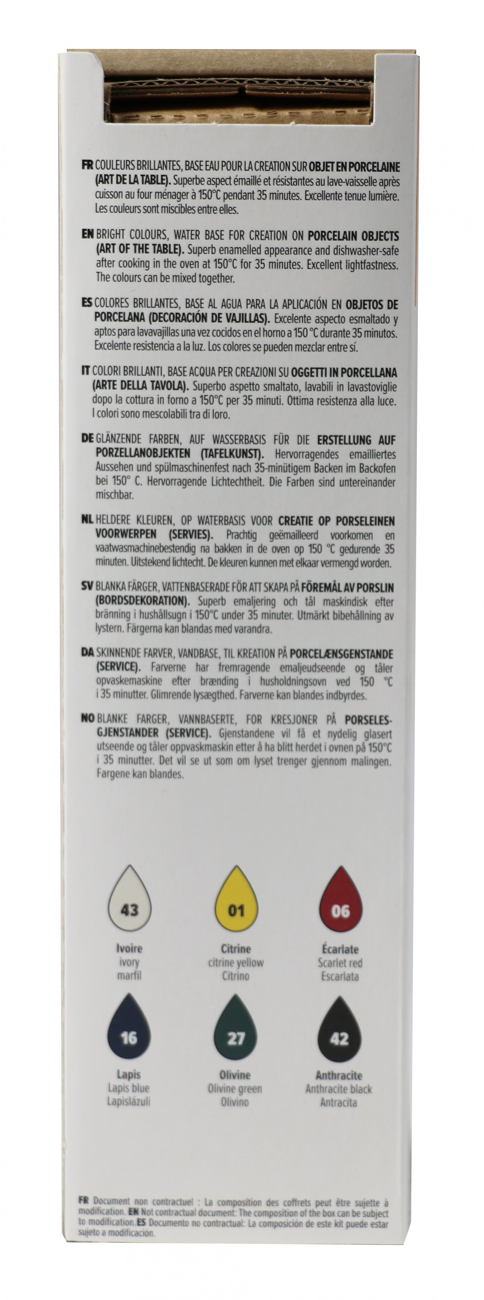 PEBEO Porcelaine 150 σετ χρωμάτων πορσελάνης 6 x 20 ml