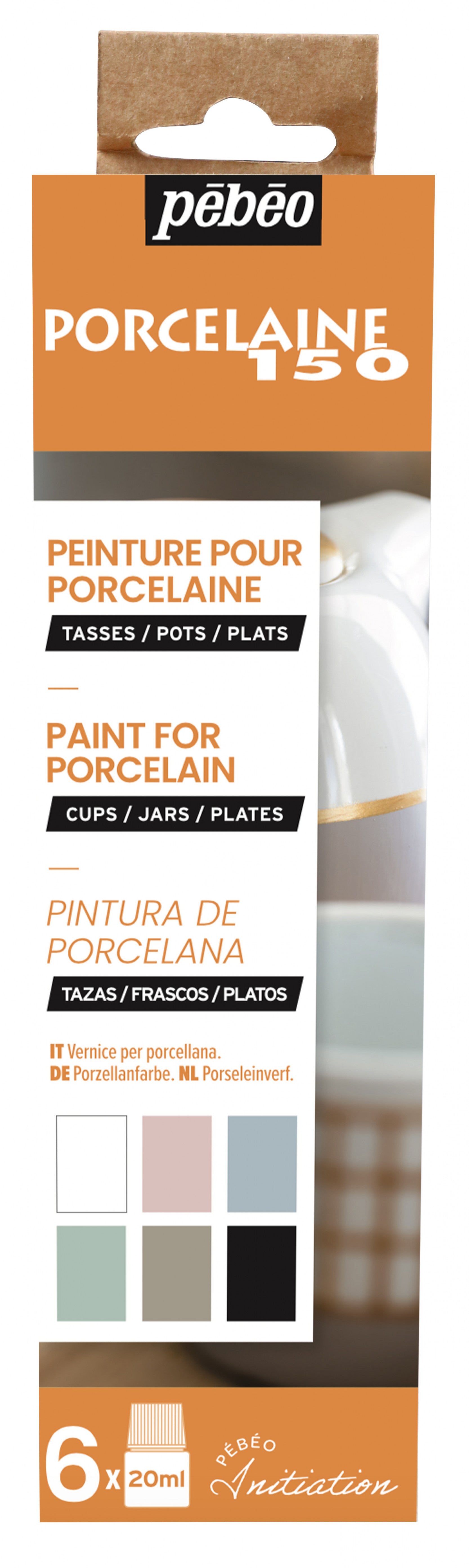 Pebeo Porcelaine 150 σετ χρωμάτων πορσελάνης Chalk 6 x 20 ml