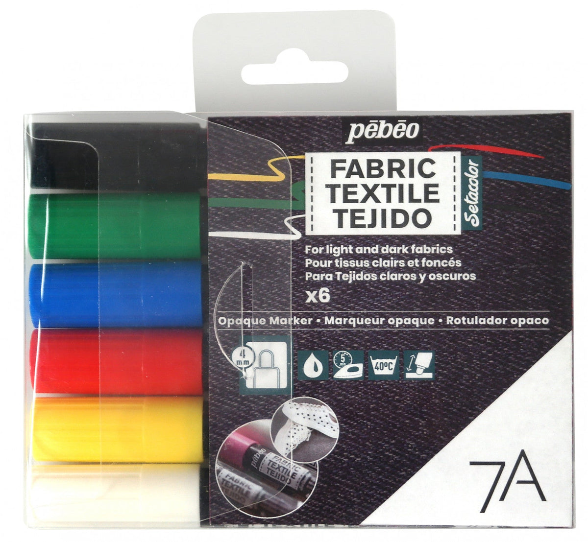 Pebeo σετ μαρκαδόροι υφάσματος Setacolor 6 τεμ CLASSIC