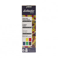 Pebeo Setacolor σετ καλυπτικά χρώματα υφάσματος 6 x 20 ml