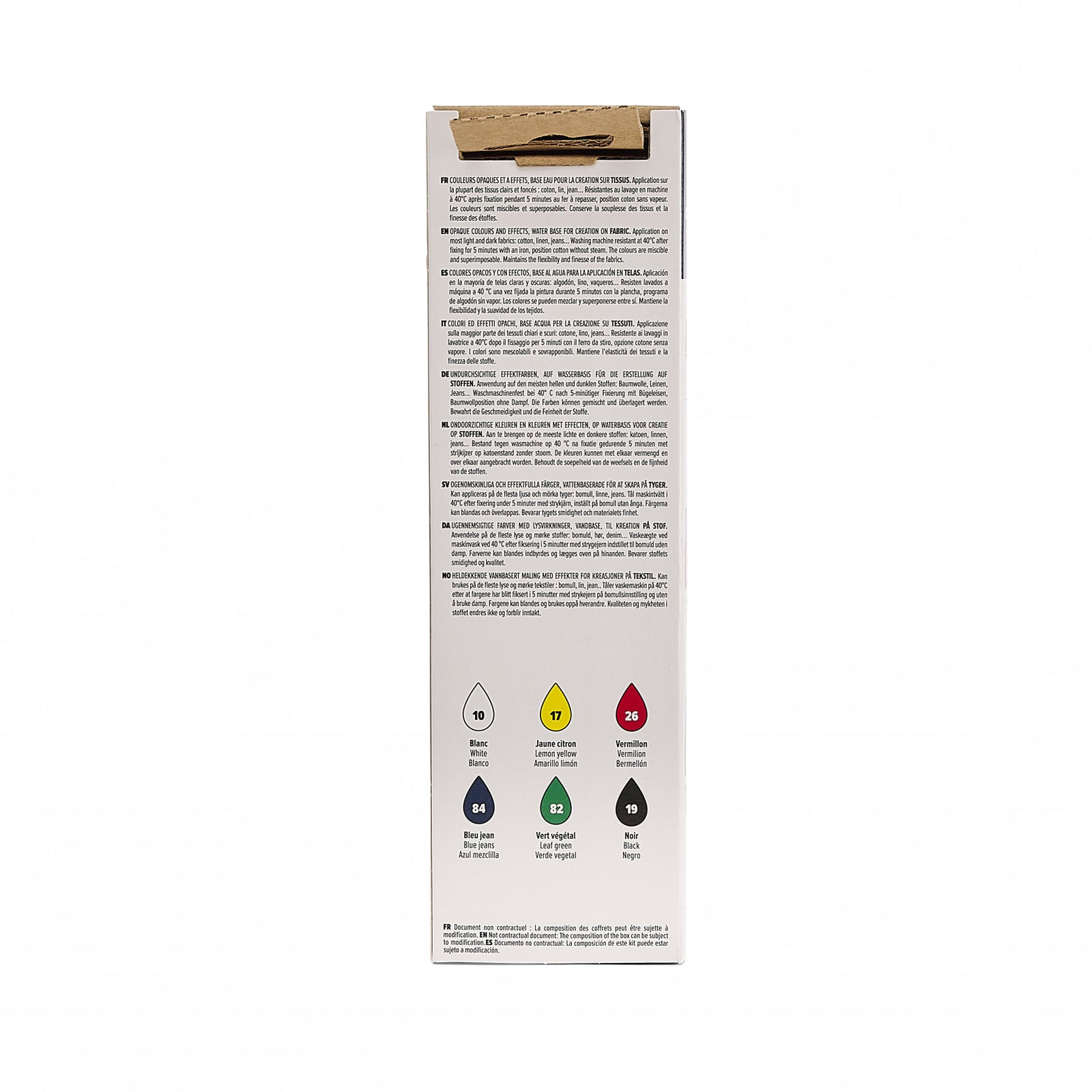Pebeo Setacolor σετ καλυπτικά χρώματα υφάσματος 6 x 20 ml