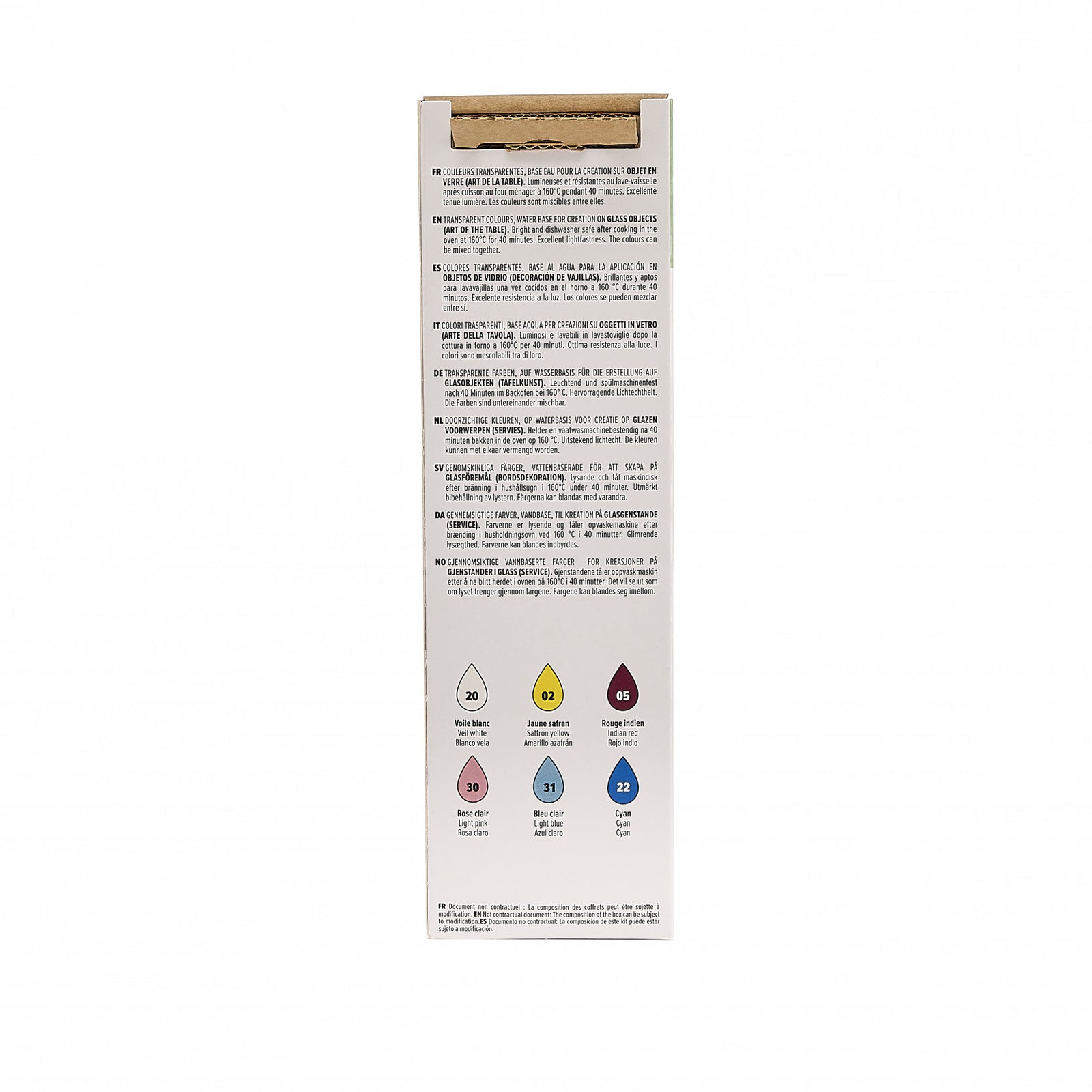 Pebeo Vitrea 160 σετ χρωμάτων για γυαλί 6 x 20 ml