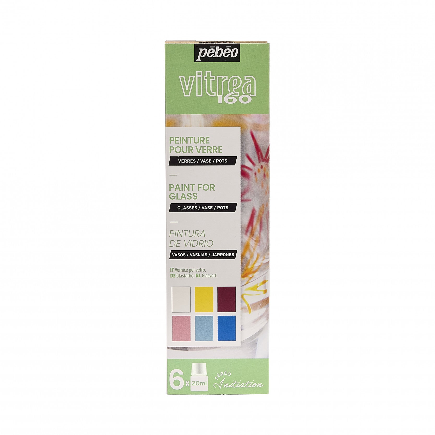 Pebeo Vitrea 160 σετ χρωμάτων για γυαλί 6 x 20 ml