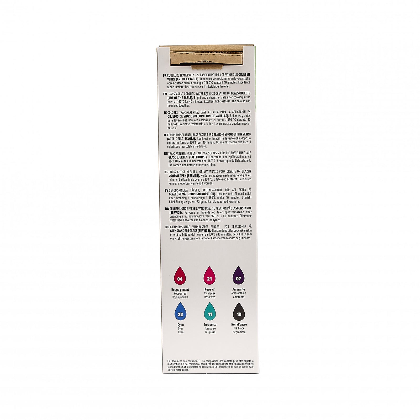 Pebeo Vitrea 160 σετ γυαλιστερών χρωμάτων για γυαλί 6 x 20 ml