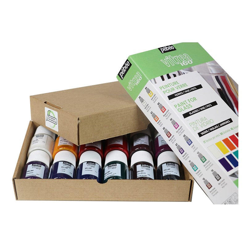 PEBEO Vitrea 160 σετ χρωμάτων για γυαλί 12 x 20 ml