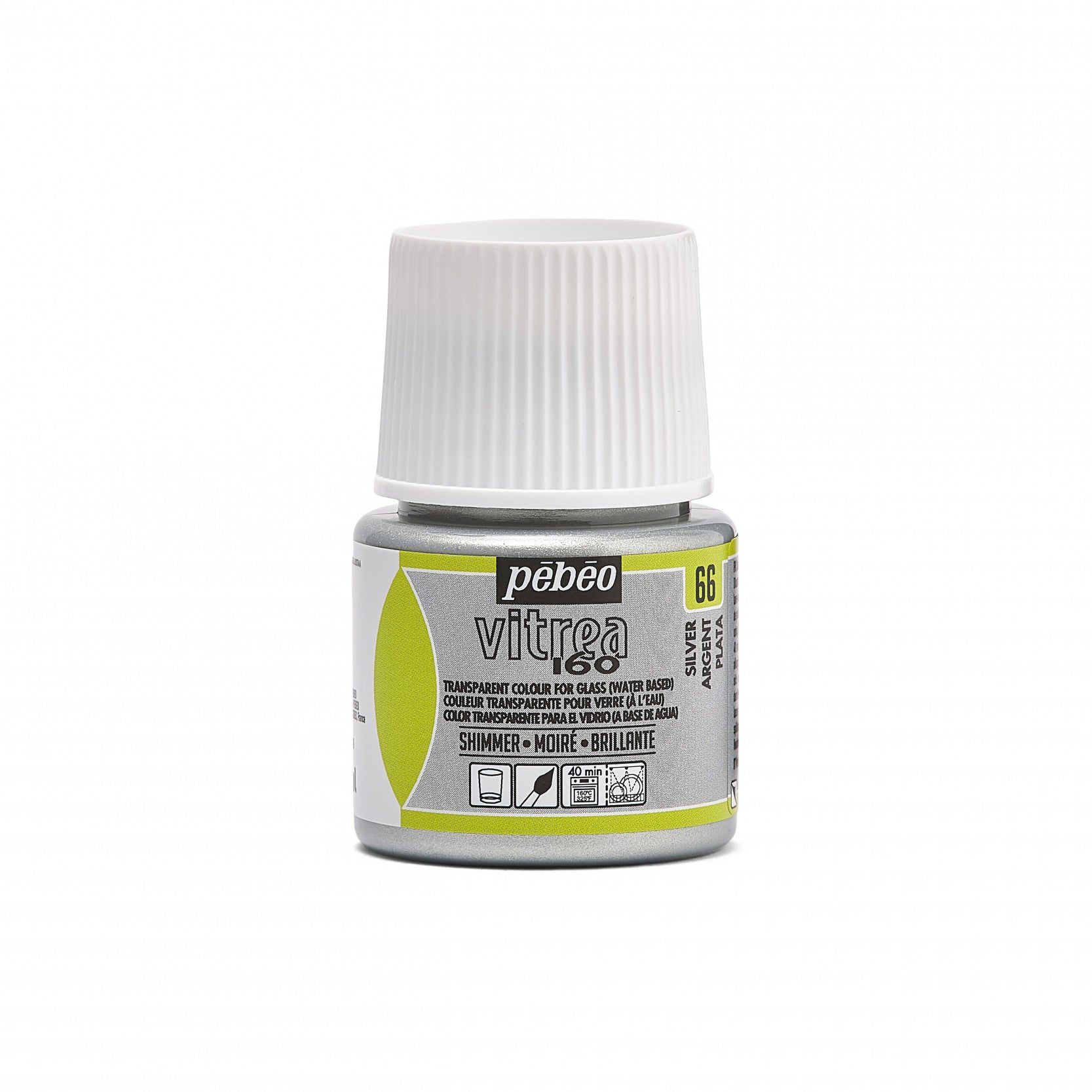 Pebeo Vitrea 160 χρώμα βιτρό για γυαλί 45 ml Shimmer Silver