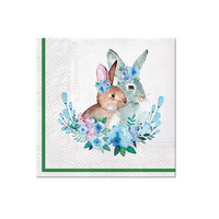 Πετσέτες ντεκουπάζ - Bunnies with Wreaths - 1τμχ