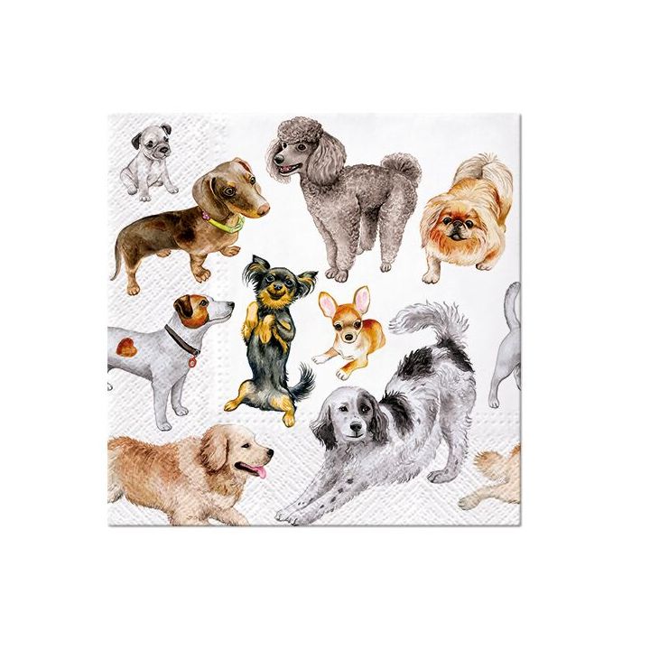 Πετσέτες ντεκουπάζ - Dogs Happiness - 1τμχ