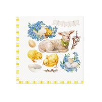 Πετσέτες ντεκουπάζ - Easter lamb frame - 1τμχ