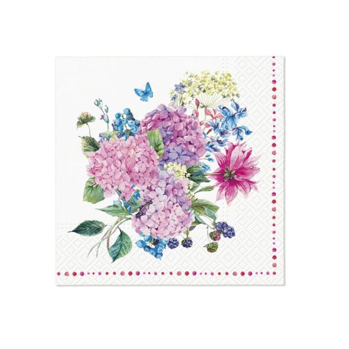 Πετσέτες ντεκουπάζ - Hydrangea Bouquet - 1τμχ