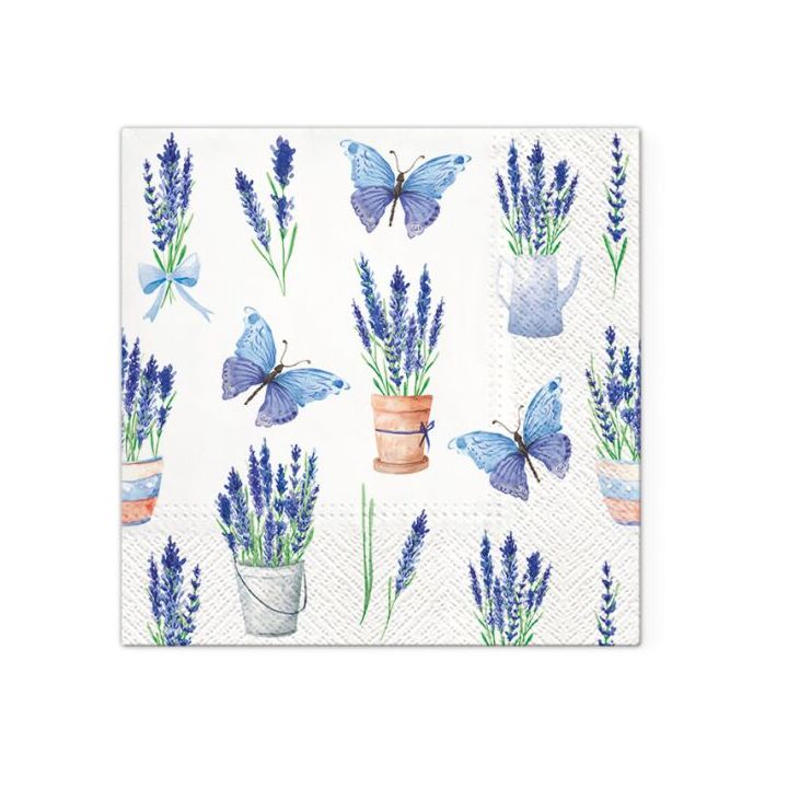 Πετσέτες ντεκουπάζ - Lavender Butterflies - 1τμχ
