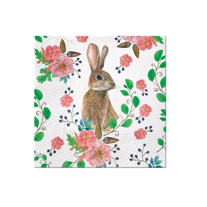 Πετσέτες ντεκουπάζ - Rabbit Berries - 1τμχ