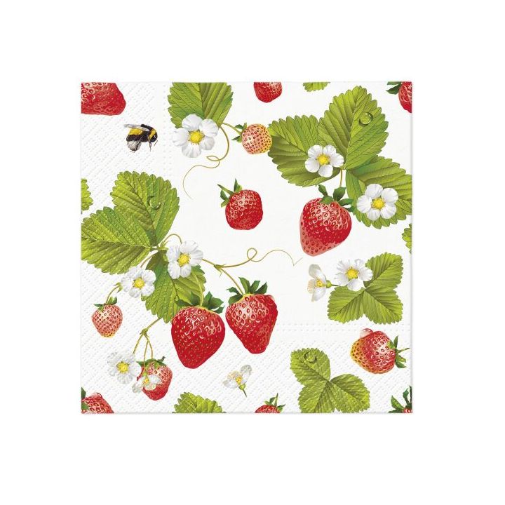 Πετσέτες ντεκουπάζ - Strawberries with Bees - 1τμχ