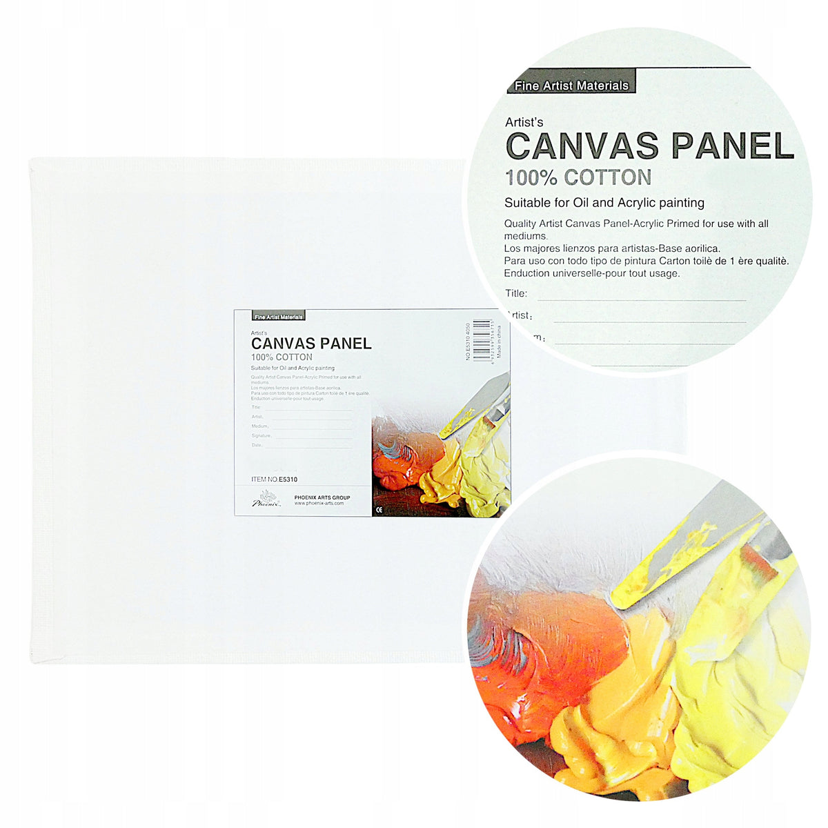 Phoenix προετοιμασμένος καμβάς σε χαρτόνι 50 x 60 cm – σετ 5 τεμ.