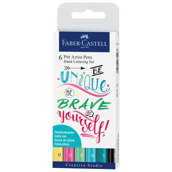 PITT Σετ μαρκαδόρων τέχνης Hand Lettering Unique - 6 τμχ