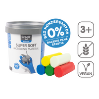 Πλαστελίνη Creall Super soft 5 × 90 g σε βαζάκι, διάφορα χρώματα