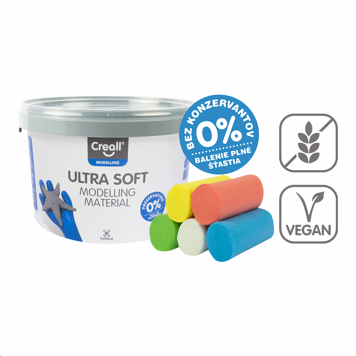 Πλαστελίνη Creall Ultra soft, 5 g, κυπελλάκι, διάφορα χρώματα – × 220