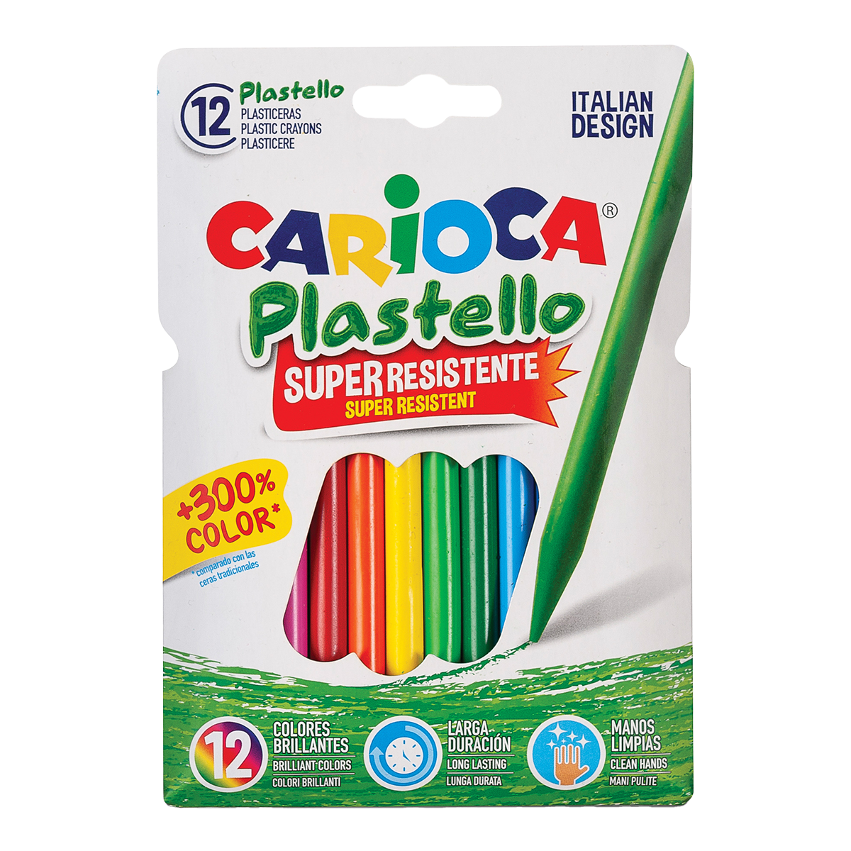 Πλαστικές κηρομπογιές Carioca Plastello - 12 τεμ