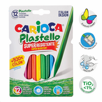Πλαστικές κηρομπογιές Carioca Plastello - 12 τεμ