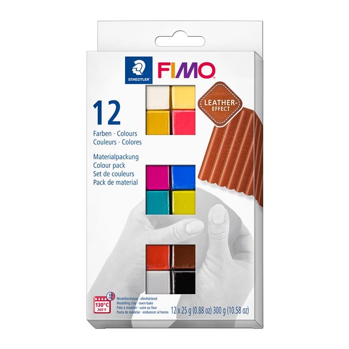 Πολυμερές σετ FIMO LEATHER EFFECT 12x25g
