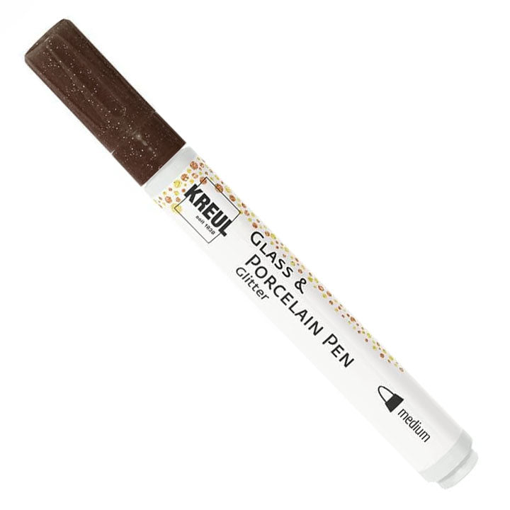 KREUL Στυλό από γυαλί &amp; πορσελάνη Medium Glitter – καφέ