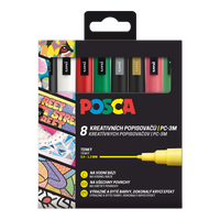 Posca σετ μαρκαδόρων PC-3M CHRISTMAS 0,9 - 1,3 mm - 8 τμχ