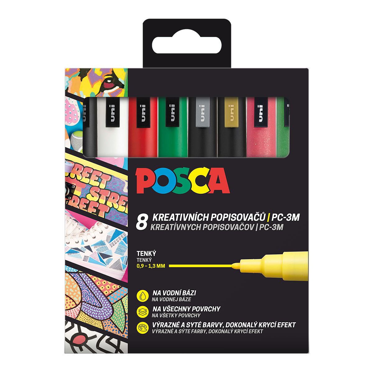 Posca σετ μαρκαδόρων PC-3M CHRISTMAS 0,9 - 1,3 mm - 8 τμχ