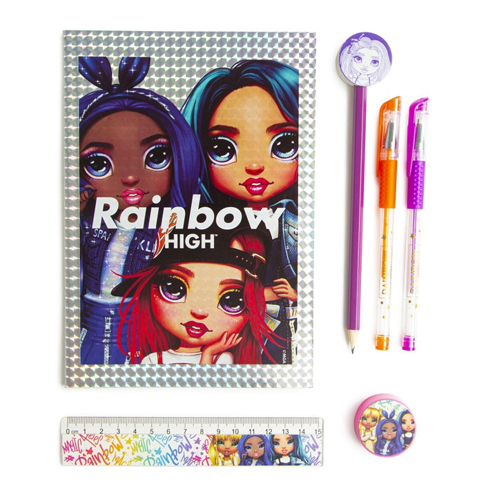 RAINBOW HIGH ολογραφικό σημειωματάριο με γραφική ύλη