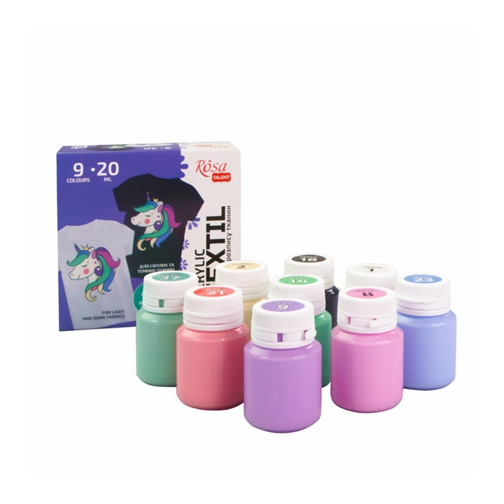 ROSA Pastel Ακρυλικά χρώματα για υφάσματα 9x20 ml