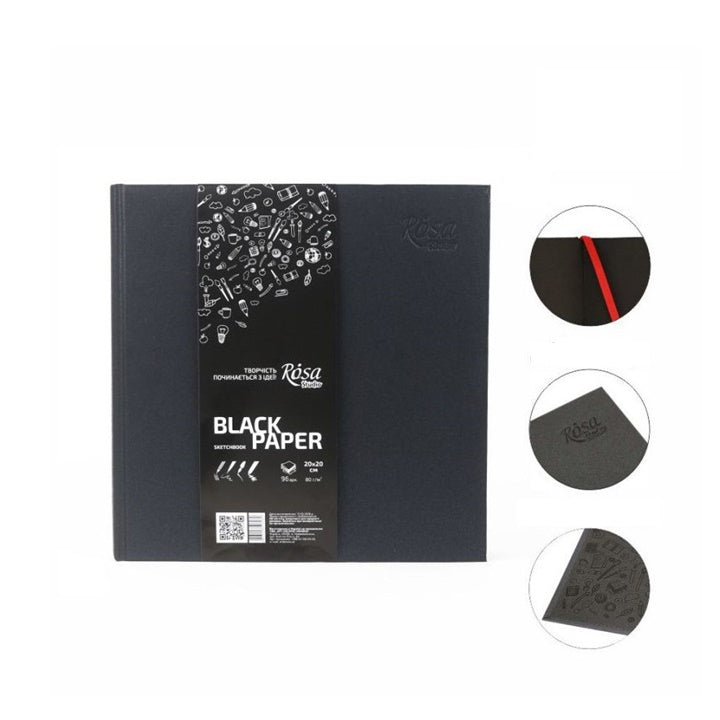 Rosa Studio Sketching Pad με μαύρα φύλλα | Διάφορα μεγέθη