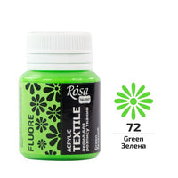 ROSA TALENT Φθορίζουσα ακρυλική μπογιά για υφάσματα 20 ml | Διάφορες αποχρώσεις