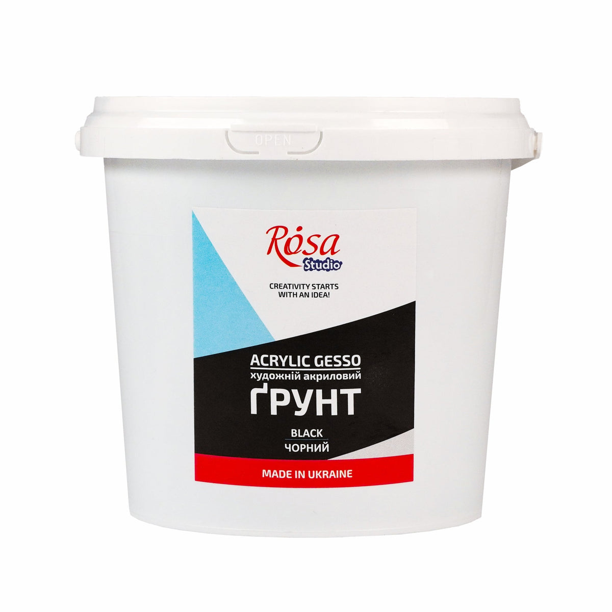 Ακρυλικό Gesso μαύρο ROSA Studio – 1000 ml