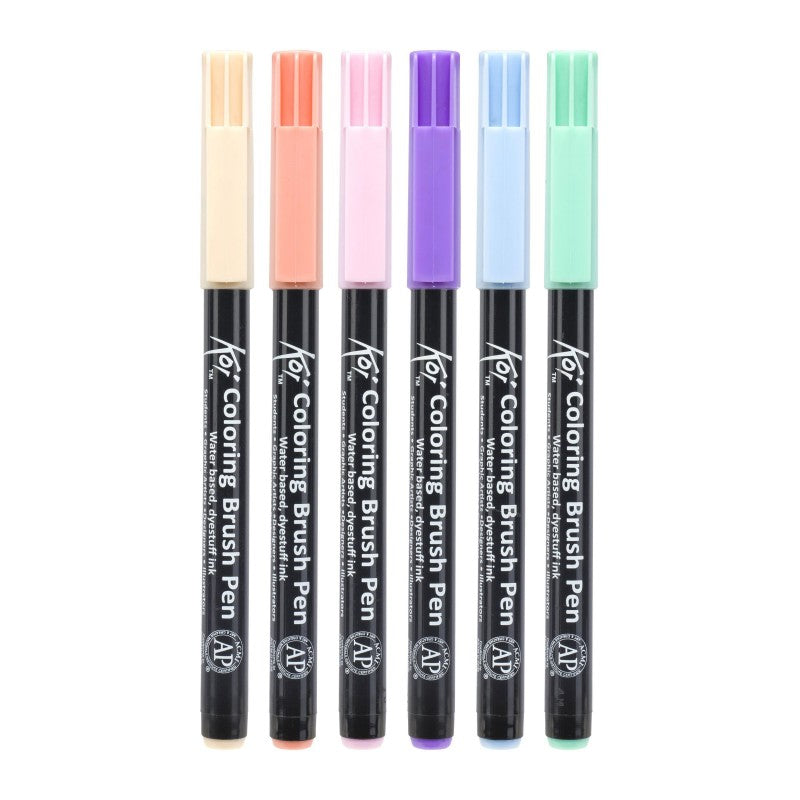Μαρκαδόροι πινέλου ακουαρέλας Sakura Koi Coloring Brush Pen - σετ 6 τεμ. Sweets