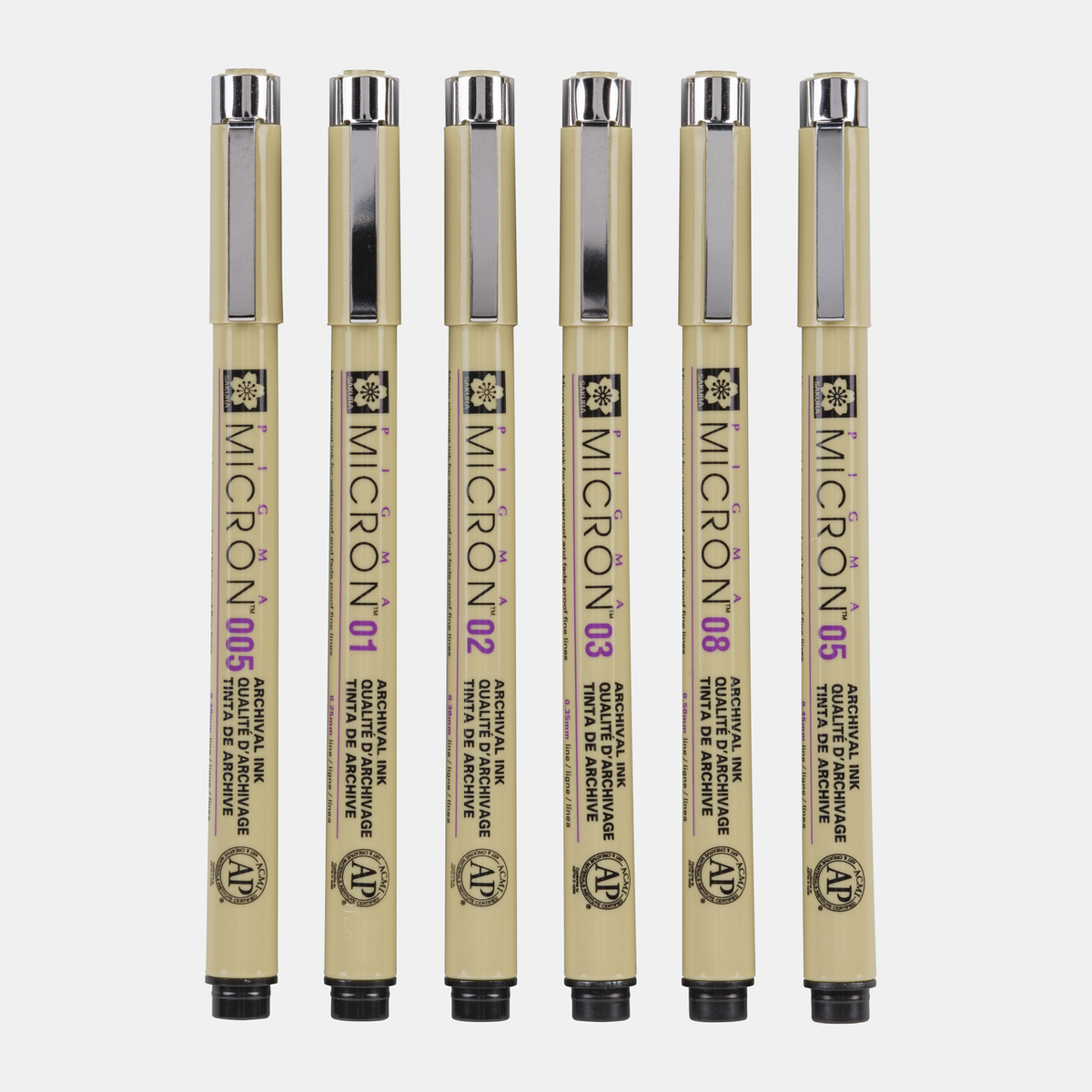 Sakura Pigma Micron 01 τεχνικοί μαρκαδόροι 0,25 mm σετ 6 χρωμάτων
