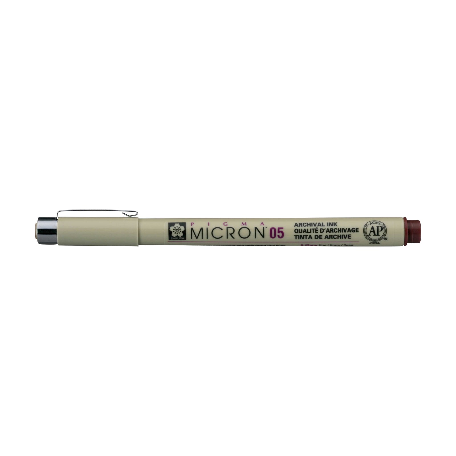 Sakura Pigma Micron 05 fineliner 0,45 mm – σετ 6 χρωμάτων – Βουργουνδί