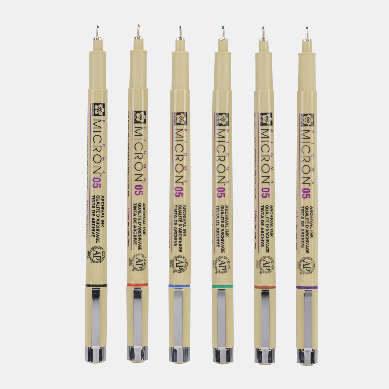 Sakura Pigma Micron 05 fineliner 0,45 mm – σετ 6 χρωμάτων