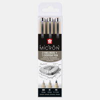 Σετ τεχνικών μαρκαδόρων SAKURA Pigma Micron Architecture 3 τεμ. - 005, 01, PN Black