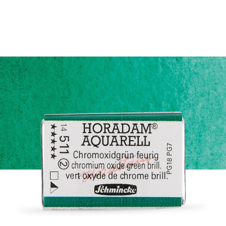 Κύβος ακουαρέλας Schmincke Horadam – 511 Chromium Oxide Green Brilliant