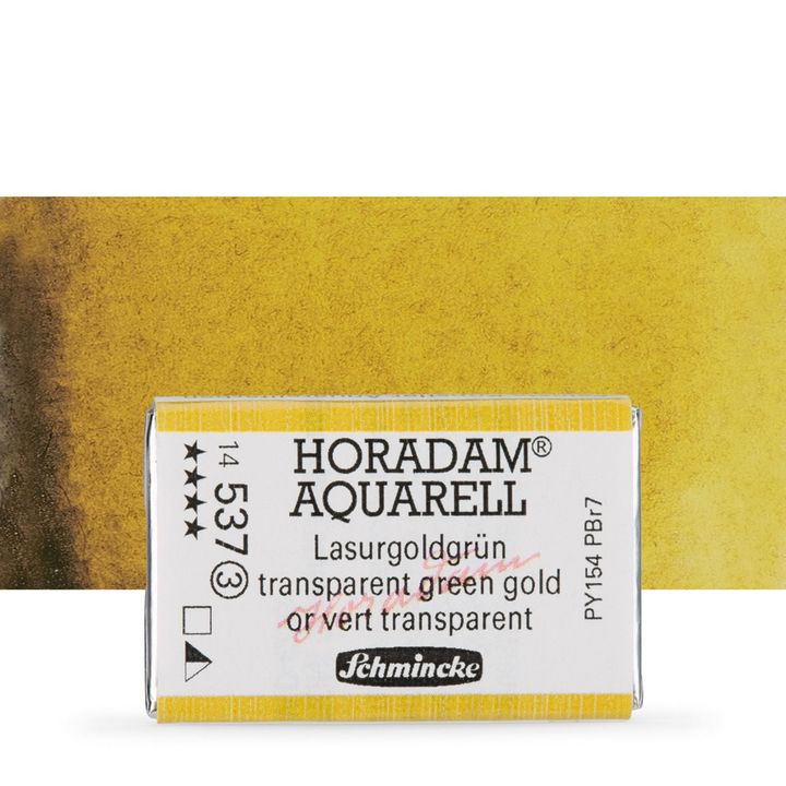 Κύβος ακουαρέλας Schmincke Horadam – 537 Transparent Green Gold