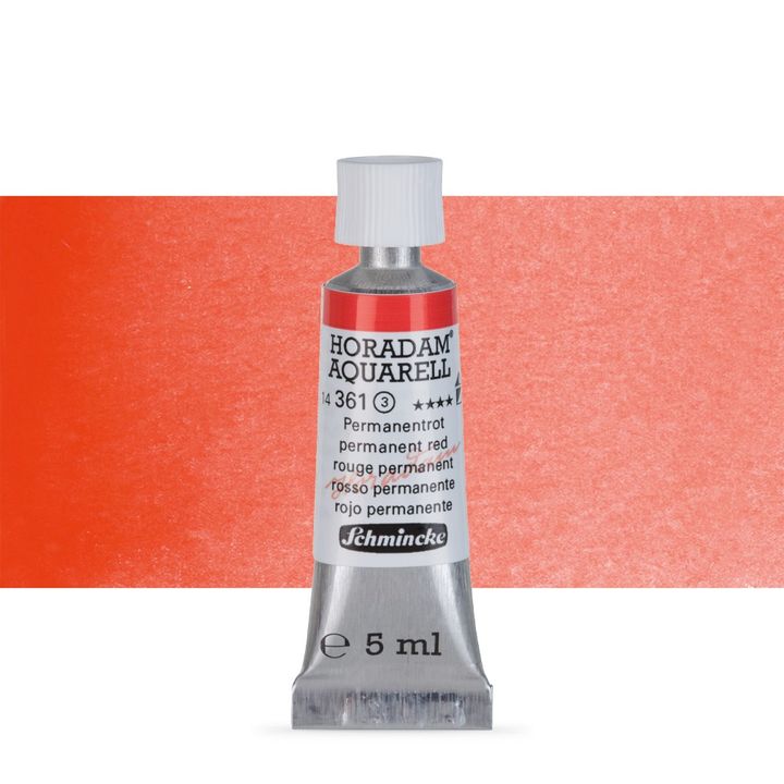 Χρώματα ακουαρέλας Schmincke Horadam σε σωληνάριο 5 ml – 361 Permanent Red