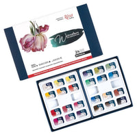 Σετ ακουαρέλας Botanical ROSA Gallery, ανοιχτή συσκευασία με 24 godets