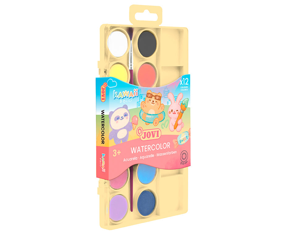 Σετ ακουαρέλας JOVI Kawaii 22 mm - 12 τεμαχίων με πινέλο