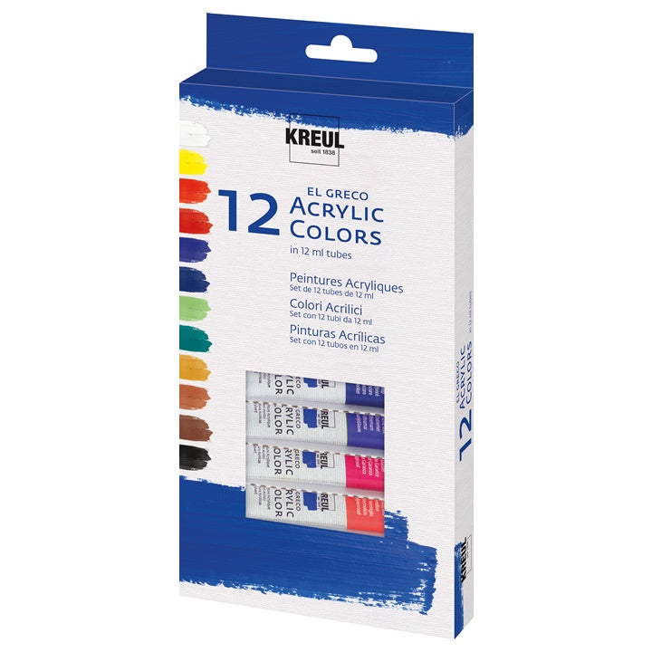 Σετ ακρυλικα χρωματα El Greco 12 x 12 ml