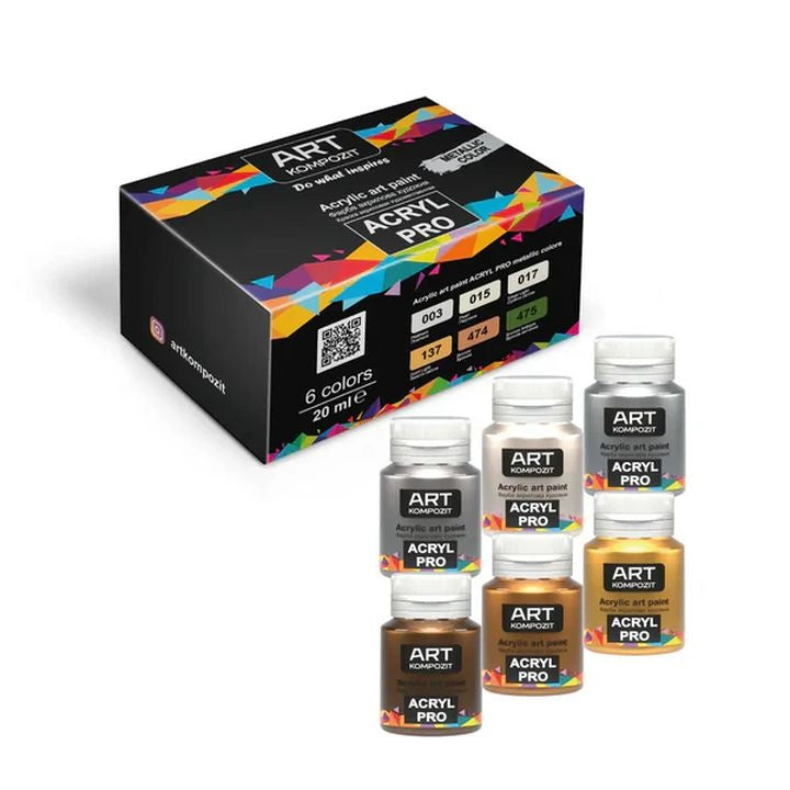 Σετ ακρυλικών χρωμάτων ACRYL PRO Metallic