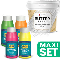 Σετ ακρυλικών χρωμάτων ARTMIE Butter 3D Paste και TRITON - Φωσφορίζουσες αποχρώσεις